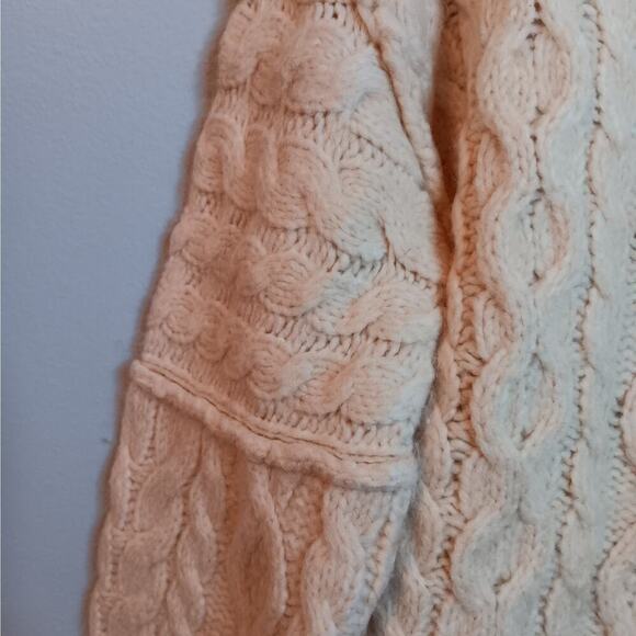 EUC J. Crew Sweater Off-White Mock Turtleneck Cable Knit Wool Blend Size XXS - Picture 4 of 6